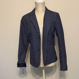 GAP “The Academy Blazer” Navy and White Polka Dot Blazer